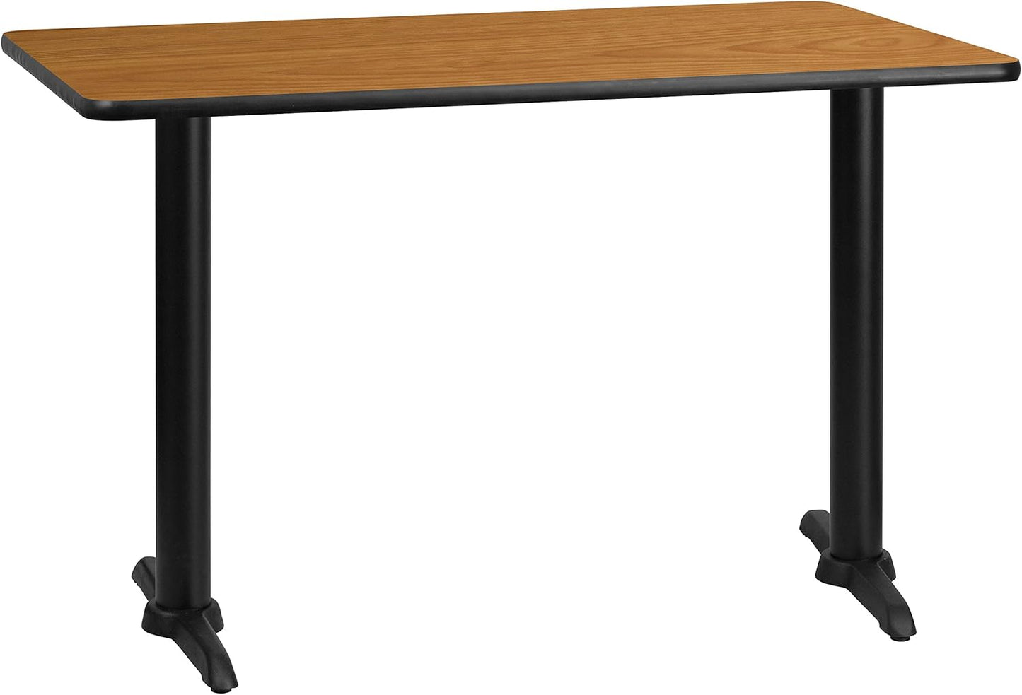 Flash Furniture 30'' x 48'' Rectangular Walnut Laminate Table Top with 5'' x 22'' Table Height Bases