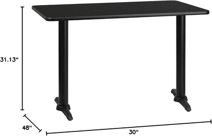 Flash Furniture 30'' x 48'' Rectangular Walnut Laminate Table Top with 5'' x 22'' Table Height Bases
