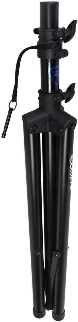 Rockville RVES1 Pair Tripod DJ PA Speaker Stands with Carry Bag, 100 lbs Capacity, Adjustable Height to 71", Steel Construction, for Events & Performances
