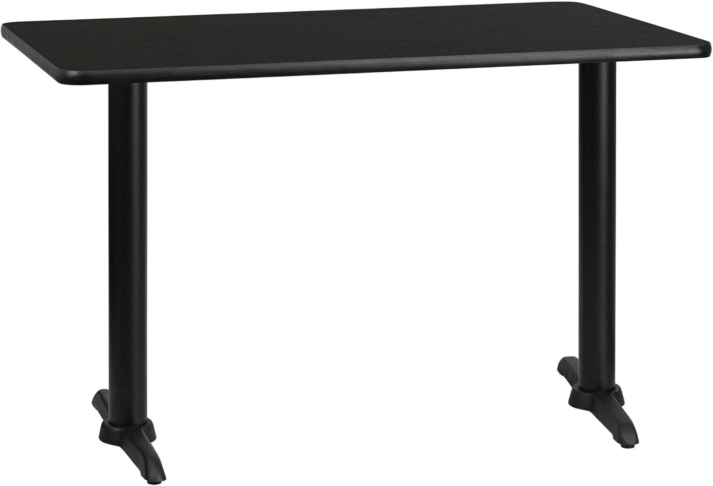 Flash Furniture 30'' x 48'' Rectangular Walnut Laminate Table Top with 5'' x 22'' Table Height Bases