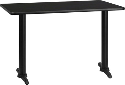 Flash Furniture 30'' x 48'' Rectangular Walnut Laminate Table Top with 5'' x 22'' Table Height Bases