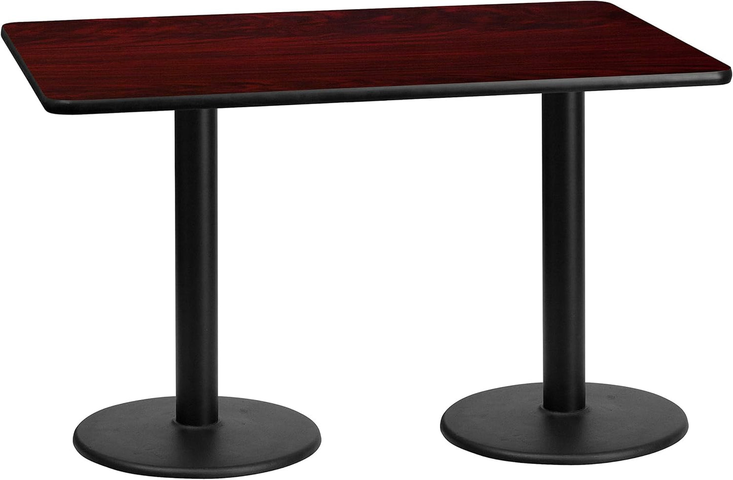 Flash Furniture 30'' x 60'' Rectangular Black Laminate Table Top with 18'' Round Table Height Bases