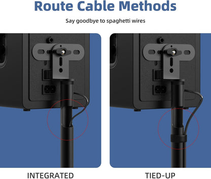 Universal Speaker Stands Pair, Satellite & Bookshelf Speaker Stands-28-38in Adjustable, Surround Sound Speaker Stand for Home Theater, Compatible to Sony/Bose/JBL/Sonos/Klipsch/Edifier/Polk
