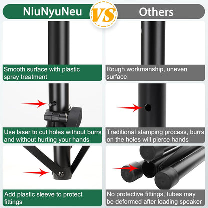 Pair of Speaker Tripod Stands Height Adjustable from 43.7'' to 70.8'' PA DJ Party Tripod Speaker Stand 35mm Compatible Insert