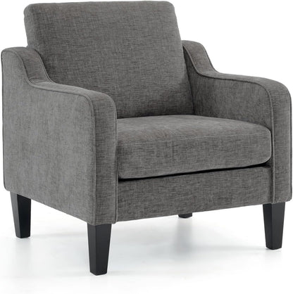 VINGLI Accent Chairs Set of 2 Living Room Chairs Light Brown Reading Chair for Bedroom Scooped Arm Chair Mid Century Modern Accent Chairs Upholstered Comfy Chair for Apartment, Waiting Room