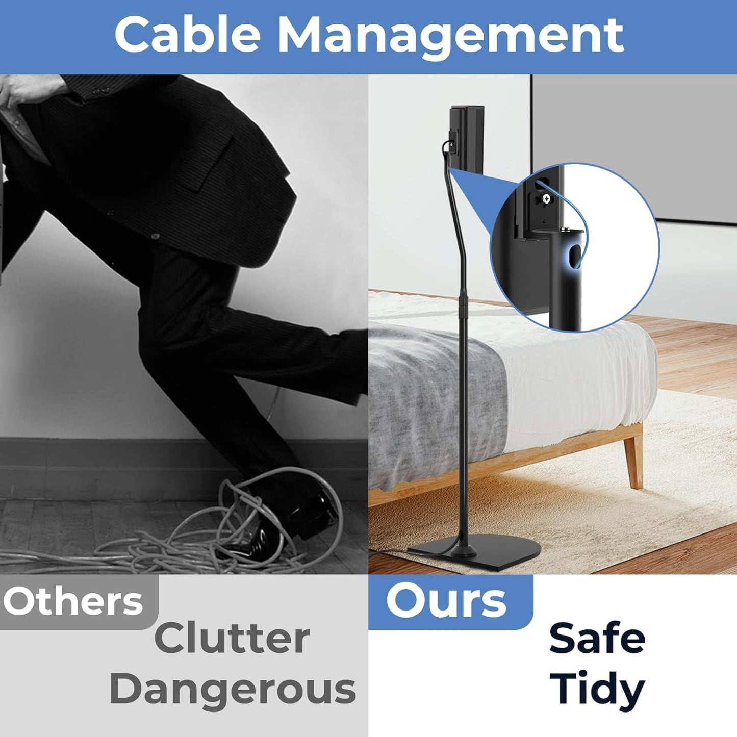 Pack of 1 Height Adjustable Stand for Bose Speaker Stands, with Slideconnect Bracket, for Surround 700, OmniJewel Lifestyle 650, CineMate GS Series II, for Bose 700 Speakers Stands