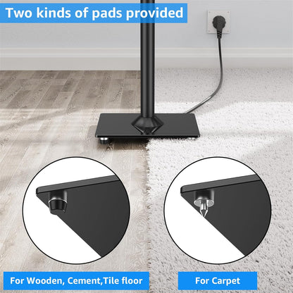 MOUNTUP Universal Speaker Stands Pair for Surround Sound, 31" Height Floor Speaker Stands, Holds Bookshelf Speaker Satellite Speaker Large Speaker, Up to 22LBS Cable Concealing 9.8" Plate Black MU9132