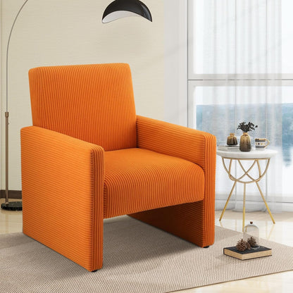 FUNKEEN Modern Accent Chair, 28” Wide Comfy Chairs for Living Room, Small Cozy Reading Chair for Bedroom, Sherpa Fabric Upholstered Lounge Armchairs with Wood Frame for Apartment, Office - White