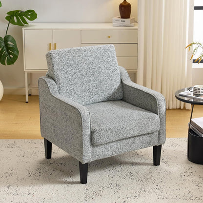 VINGLI Accent Chairs Set of 2 Living Room Chairs Light Brown Reading Chair for Bedroom Scooped Arm Chair Mid Century Modern Accent Chairs Upholstered Comfy Chair for Apartment, Waiting Room